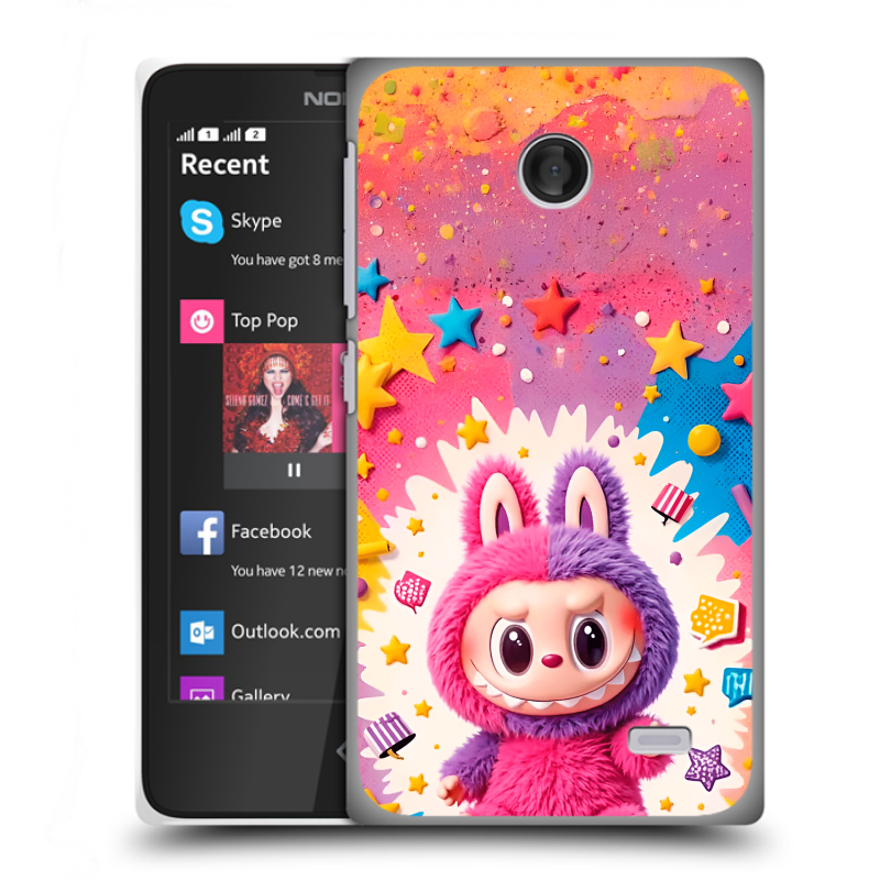 Силиконовый чехол на Nokia X с принтом Labubu Лабубу Силиконовый чехол на Nokia X с принтом Labubu Лабубу