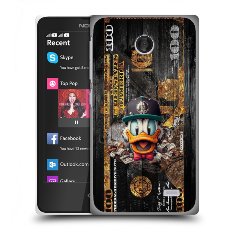Пластиковый чехол на Nokia X с принтом Дональд Дак Доллар Пластиковый чехол на Nokia X с принтом Дональд Дак Доллар