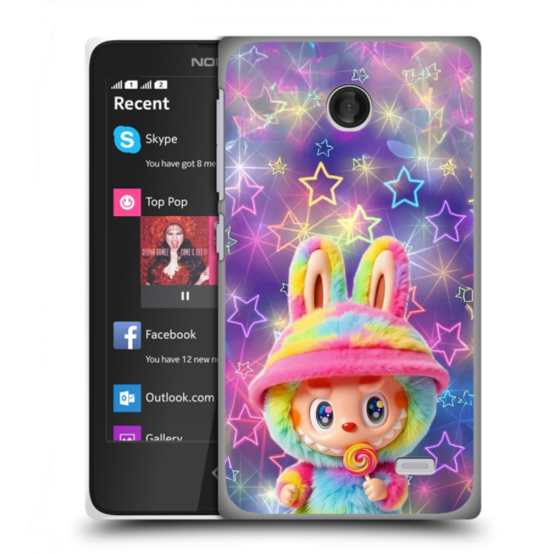Силиконовый чехол на Nokia X с принтом Labubu Лабубу Силиконовый чехол на Nokia X с принтом Labubu Лабубу