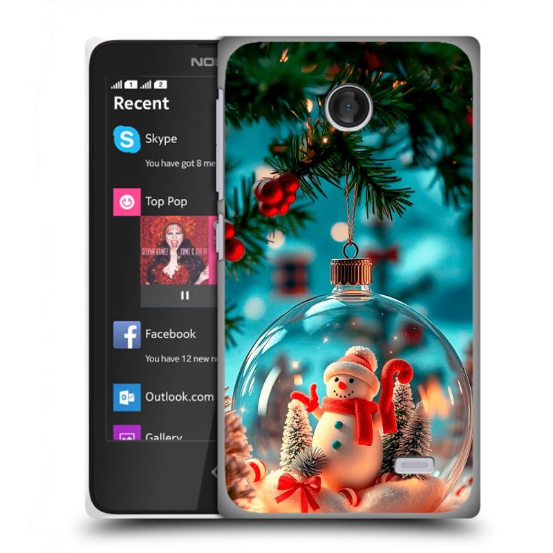Силиконовый чехол на Nokia X с принтом Новый год Силиконовый чехол на Nokia X с принтом Новый год
