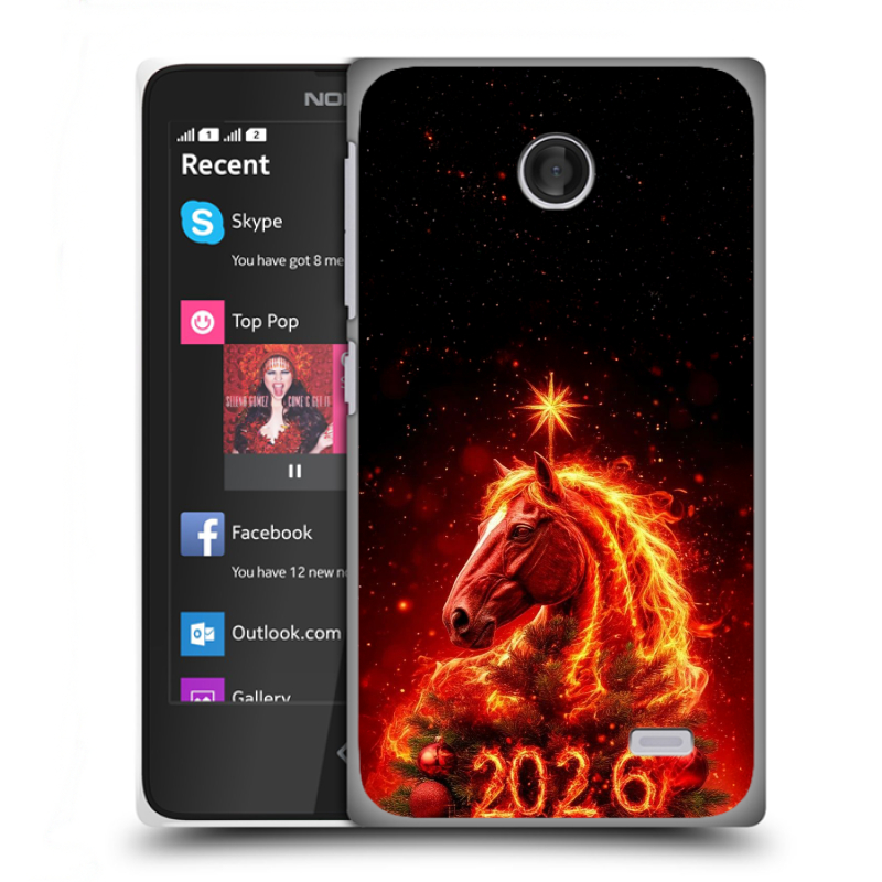 Пластиковый чехол на Nokia X с принтом Новый год Пластиковый чехол на Nokia X с принтом Новый год