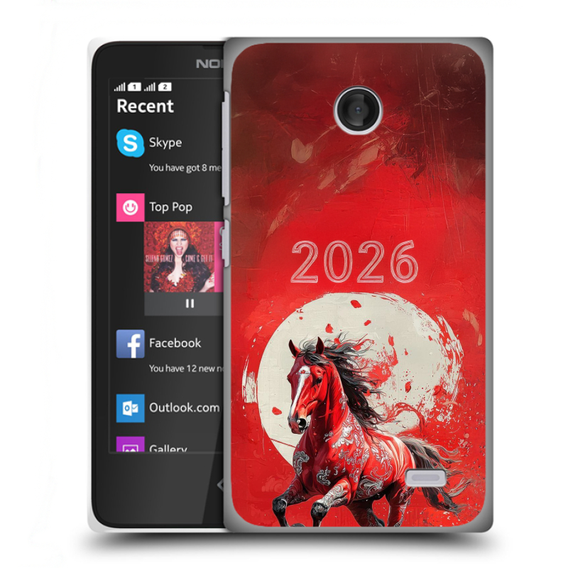 Пластиковый чехол на Nokia X с принтом Новый год Пластиковый чехол на Nokia X с принтом Новый год