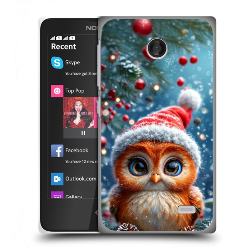 Пластиковый чехол на Nokia X с принтом Новый год Пластиковый чехол на Nokia X с принтом Новый год