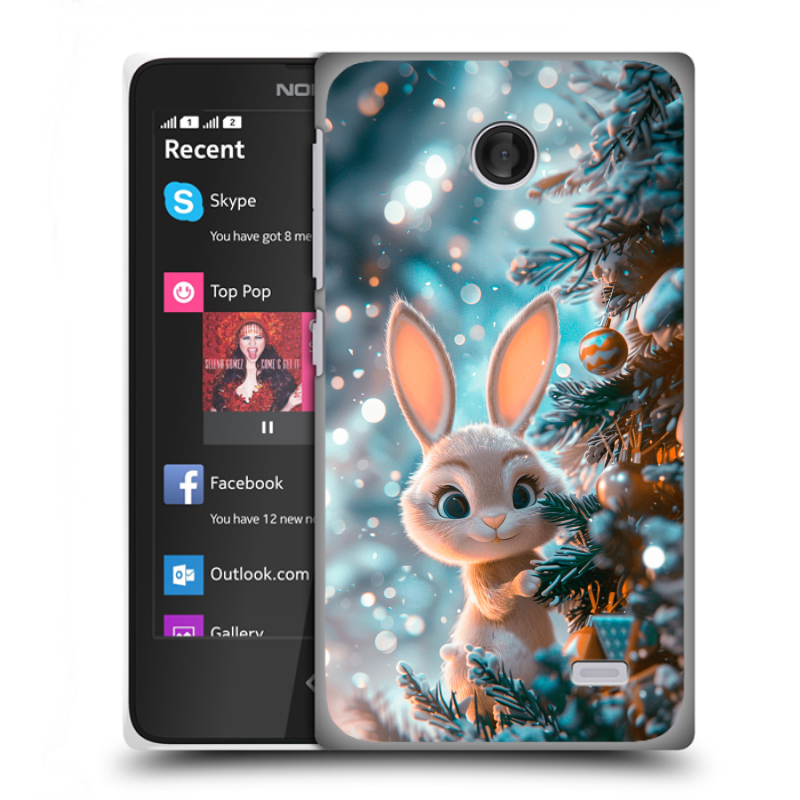 Пластиковый чехол на Nokia X с принтом Новый год Пластиковый чехол на Nokia X с принтом Новый год
