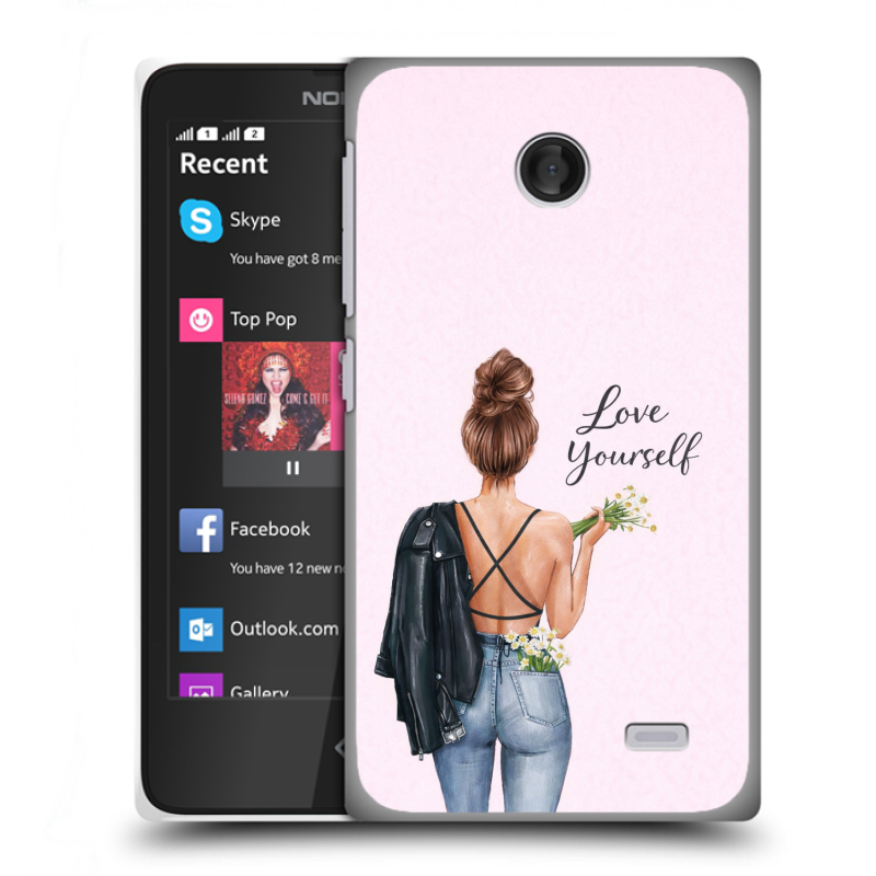 Пластиковый чехол на Nokia X с принтом женский Пластиковый чехол на Nokia X с принтом женский