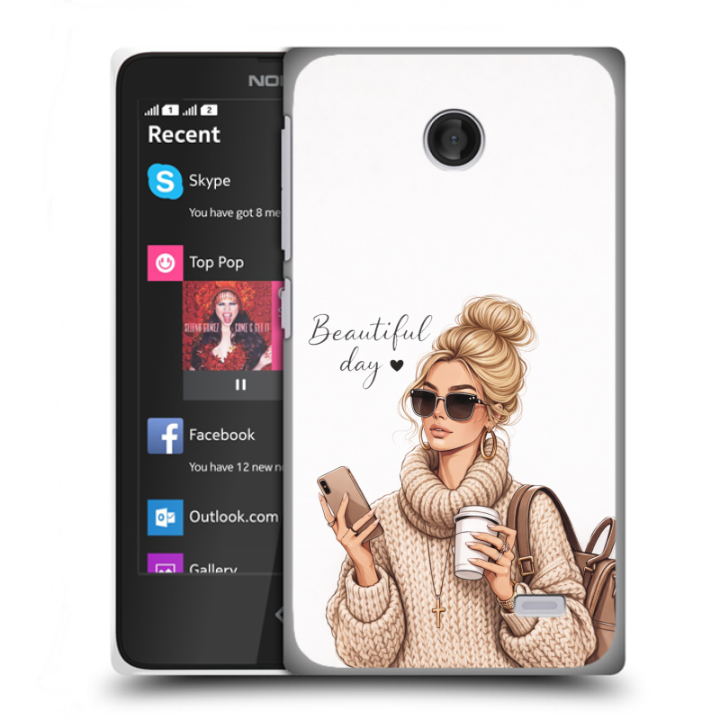 Пластиковый чехол на Nokia X с принтом женский Пластиковый чехол на Nokia X с принтом женский