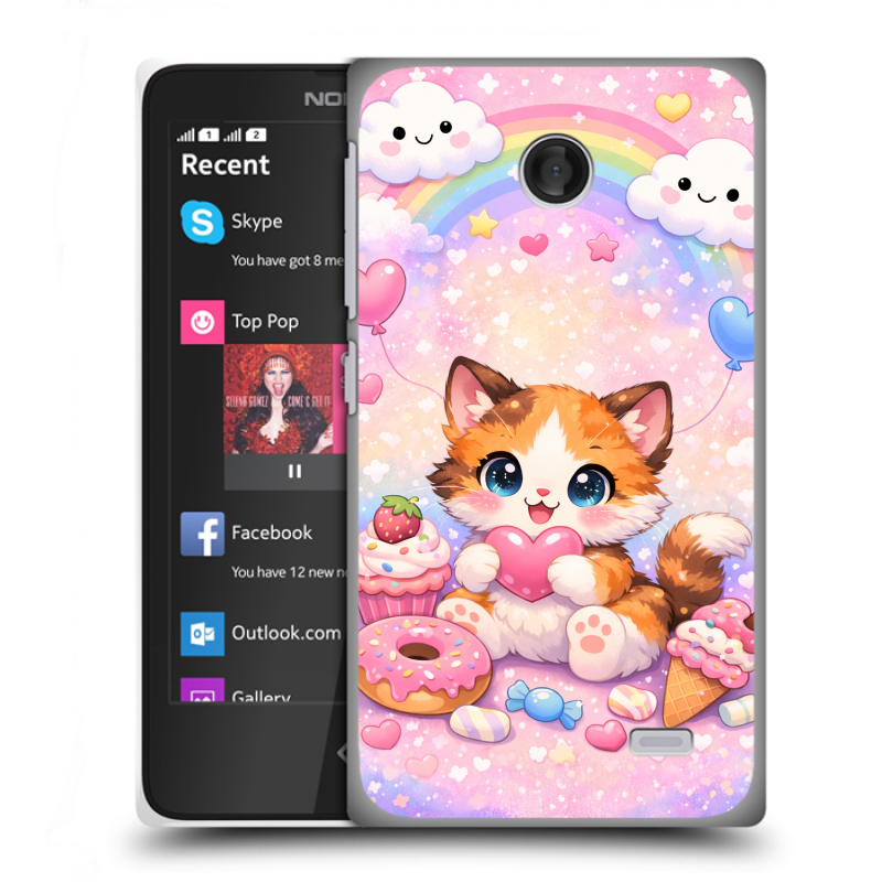 Пластиковый чехол на Nokia X с принтом для девочек Пластиковый чехол на Nokia X с принтом для девочек