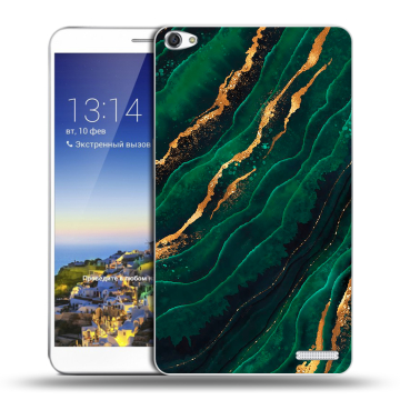 Пластиковый чехол на планшета Huawei MediaPad X1 7.0 с принтом Мрамор зеленое золото Пластиковый чехол на планшета Huawei MediaPad X1 7.0 с принтом Мрамор зеленое золото