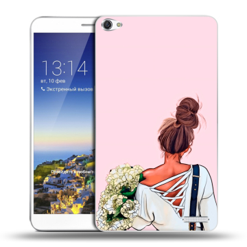 Пластиковый чехол на планшета Huawei MediaPad X1 7.0 с принтом Девушка и букет Пластиковый чехол на планшета Huawei MediaPad X1 7.0 с принтом Девушка и букет