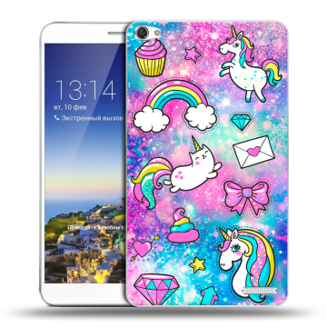 Пластиковый чехол на Huawei MediaPad X1 7.0 с принтом Единороги Пластиковый чехол на Huawei MediaPad X1 7.0 с принтом Единороги