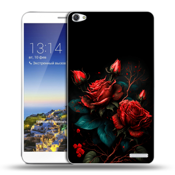 Пластиковый чехол на Huawei MediaPad X1 7.0 с принтом Розы красные