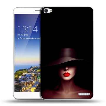 Пластиковый чехол на Huawei MediaPad X1 7.0 с принтом Девушка в шляпе