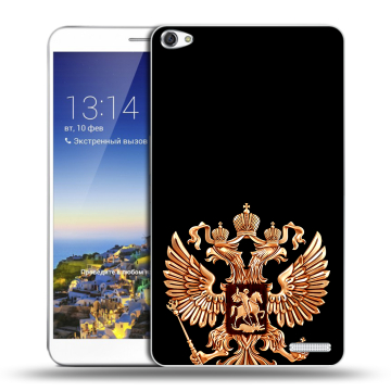 Пластиковый чехол на Huawei MediaPad X1 7.0 с принтом Герб России золотой