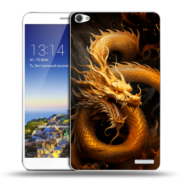Пластиковый чехол на Huawei MediaPad X1 7.0 с принтом Золотой дракон