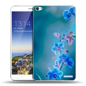 Пластиковый чехол на Huawei MediaPad X1 7.0 с принтом Голубые цветы