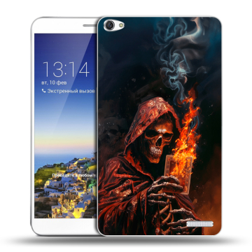 Пластиковый чехол на Huawei MediaPad X1 7.0 с принтом Скелет и карты