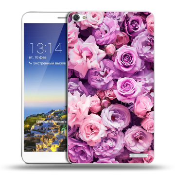 Пластиковый чехол на Huawei MediaPad X1 7.0 с принтом лавандовые розы Пластиковый чехол на Huawei MediaPad X1 7.0 с принтом лавандовые розы