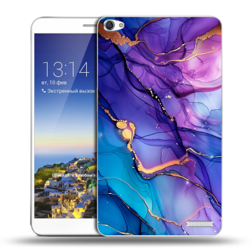 Пластиковый чехол на Huawei MediaPad X1 7.0 с принтом синий мрамор