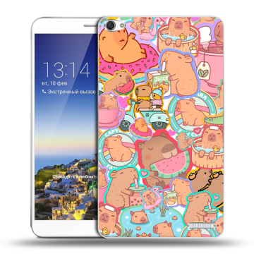 Пластиковый чехол на Huawei MediaPad X1 7.0 с принтом капибары Пластиковый чехол на Huawei MediaPad X1 7.0 с принтом капибары