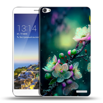Пластиковый чехол на Huawei MediaPad X1 7.0 с принтом Цветы и мрамор Пластиковый чехол на Huawei MediaPad X1 7.0 с принтом Цветы и мрамор