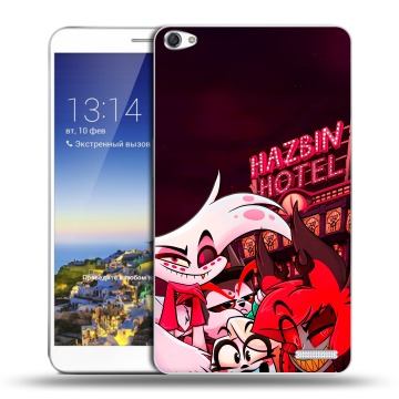 Пластиковый чехол на Huawei MediaPad X1 7.0 с принтом Hazbin Hotel Отель Хазбин