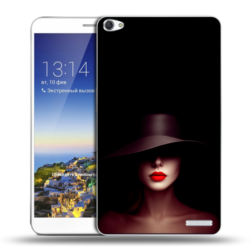 Пластиковый чехол на Huawei MediaPad X1 7.0 с принтом Девушка в шляпе Пластиковый чехол на Huawei MediaPad X1 7.0 с принтом Девушка в шляпе
