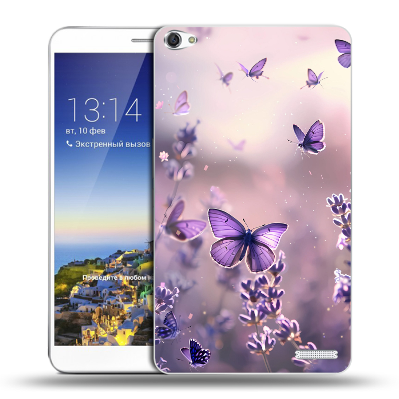 Пластиковый чехол на Huawei MediaPad X1 7.0 с принтом бабочки и лаванда Пластиковый чехол на Huawei MediaPad X1 7.0 с принтом бабочки и лаванда