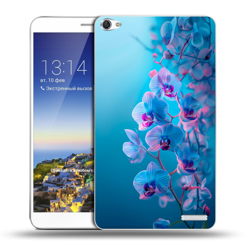 Пластиковый чехол на Huawei MediaPad X1 7.0 с принтом голубые орхидеи Пластиковый чехол на Huawei MediaPad X1 7.0 с принтом голубые орхидеи