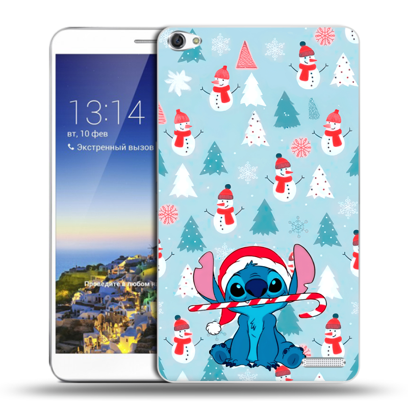 Пластиковый чехол на Huawei MediaPad X1 7.0 с принтом Стич Новый год Пластиковый чехол на Huawei MediaPad X1 7.0 с принтом Стич Новый год