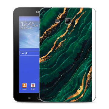 Силиконовый чехол на Samsung GALAXY Tab 3 Lite с принтом Мрамор зеленое золото Силиконовый чехол на Samsung GALAXY Tab 3 Lite с принтом Мрамор зеленое золото