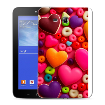 Силиконовый чехол на Samsung GALAXY Tab 3 Lite с принтом Сердечки Силиконовый чехол на Samsung GALAXY Tab 3 Lite с принтом Сердечки