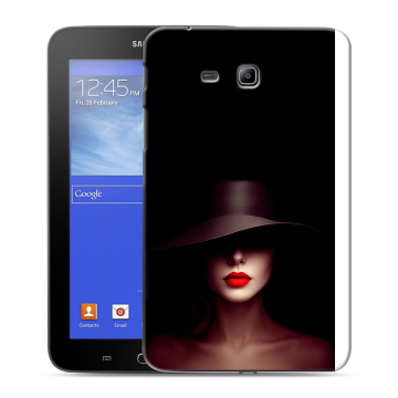 Силиконовый чехол на Samsung GALAXY Tab 3 Lite с принтом Девушка в шляпе Силиконовый чехол на Samsung GALAXY Tab 3 Lite с принтом Девушка в шляпе