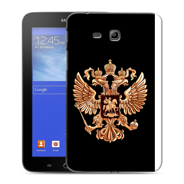 Силиконовый чехол на Samsung GALAXY Tab 3 Lite с принтом Герб России золотой