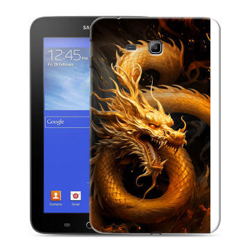 Силиконовый чехол на Samsung GALAXY Tab 3 Lite с принтом Золотой дракон