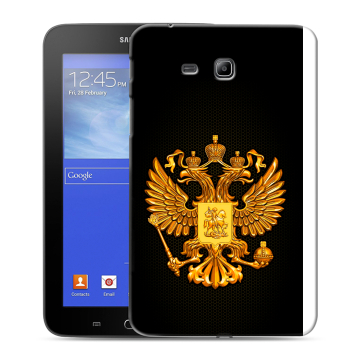 Силиконовый чехол на Samsung GALAXY Tab 3 Lite с принтом Герб России желтый Силиконовый чехол на Samsung GALAXY Tab 3 Lite с принтом Герб России желтый