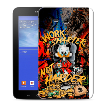 Силиконовый чехол на Samsung GALAXY Tab 3 Lite с принтом Дональд Дак Деньги Силиконовый чехол на Samsung GALAXY Tab 3 Lite с принтом Дональд Дак Деньги