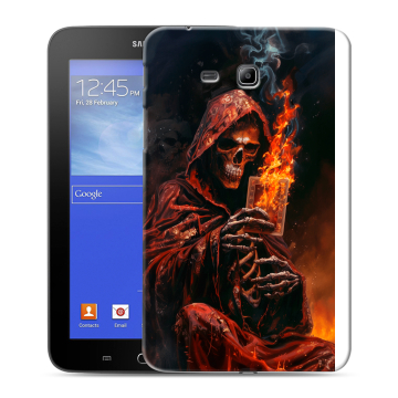 Силиконовый чехол на Samsung GALAXY Tab 3 Lite с принтом Скелет и карты