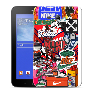 Силиконовый чехол на Samsung GALAXY Tab 3 Lite с принтом Найк Nike яркий