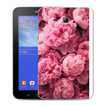 Силиконовый чехол на Samsung GALAXY Tab 3 Lite с принтом цветы пионы