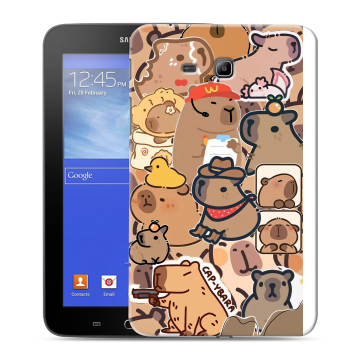 Силиконовый чехол на Samsung GALAXY Tab 3 Lite с принтом капибара Силиконовый чехол на Samsung GALAXY Tab 3 Lite с принтом капибара