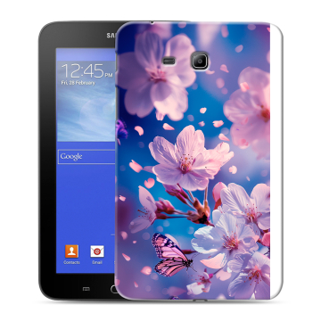 Силиконовый чехол на Samsung GALAXY Tab 3 Lite с принтом цветы бабочки