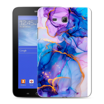 Силиконовый чехол на Samsung GALAXY Tab 3 Lite с принтом синий мрамор Силиконовый чехол на Samsung GALAXY Tab 3 Lite с принтом синий мрамор