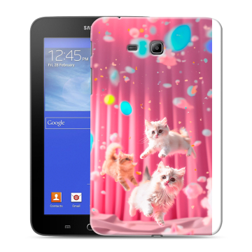 Силиконовый чехол на Samsung GALAXY Tab 3 Lite с принтом милые котики Силиконовый чехол на Samsung GALAXY Tab 3 Lite с принтом милые котики