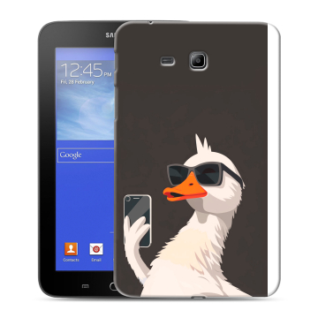 Силиконовый чехол на Samsung GALAXY Tab 3 Lite с принтом утка в очках