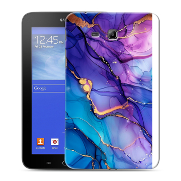 Силиконовый чехол на Samsung GALAXY Tab 3 Lite с принтом синий мрамор Силиконовый чехол на Samsung GALAXY Tab 3 Lite с принтом синий мрамор