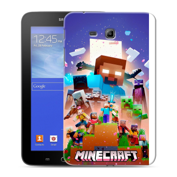 Силиконовый чехол на Samsung GALAXY Tab 3 Lite с принтом Майнкрафт Minecraft