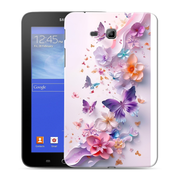 Силиконовый чехол на Samsung GALAXY Tab 3 Lite с принтом цветы бабочки
