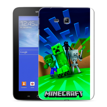 Силиконовый чехол на Samsung GALAXY Tab 3 Lite с принтом Майнкрафт