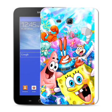 Силиконовый чехол на Samsung GALAXY Tab 3 Lite с принтом спанчбоб спанч боб Силиконовый чехол на Samsung GALAXY Tab 3 Lite с принтом спанчбоб спанч боб