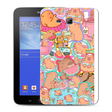 Силиконовый чехол на Samsung GALAXY Tab 3 Lite с принтом капибары Силиконовый чехол на Samsung GALAXY Tab 3 Lite с принтом капибары
